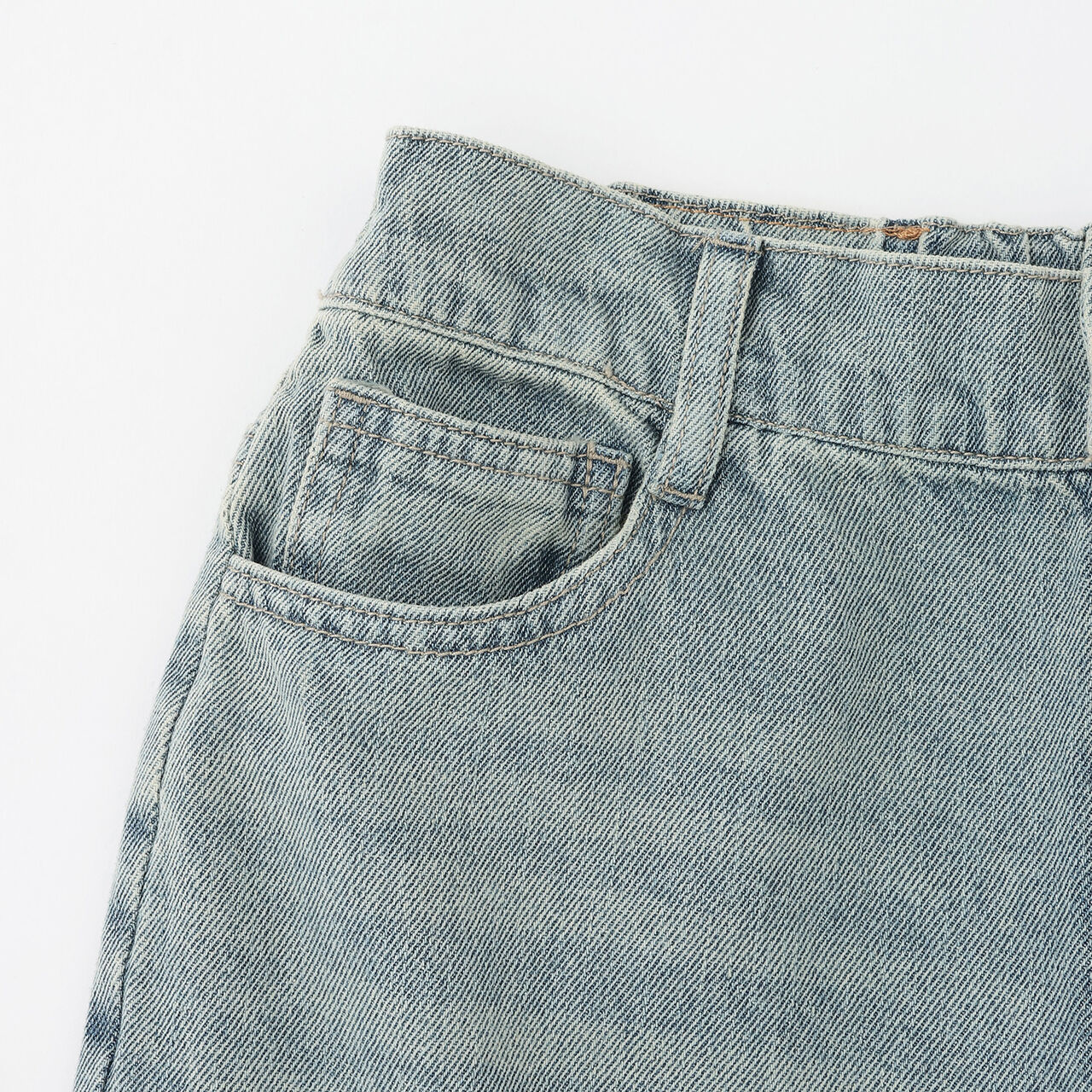 [LTXC] Lace Distressed Denim Wide Pants,Blue, large image number 14