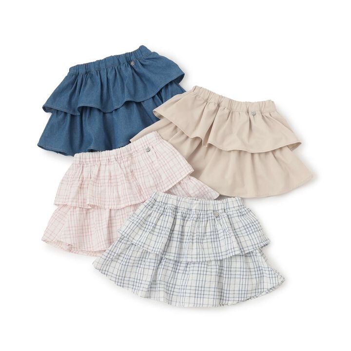 Tiered Skirt with Shorts,Light beige, medium image number 14