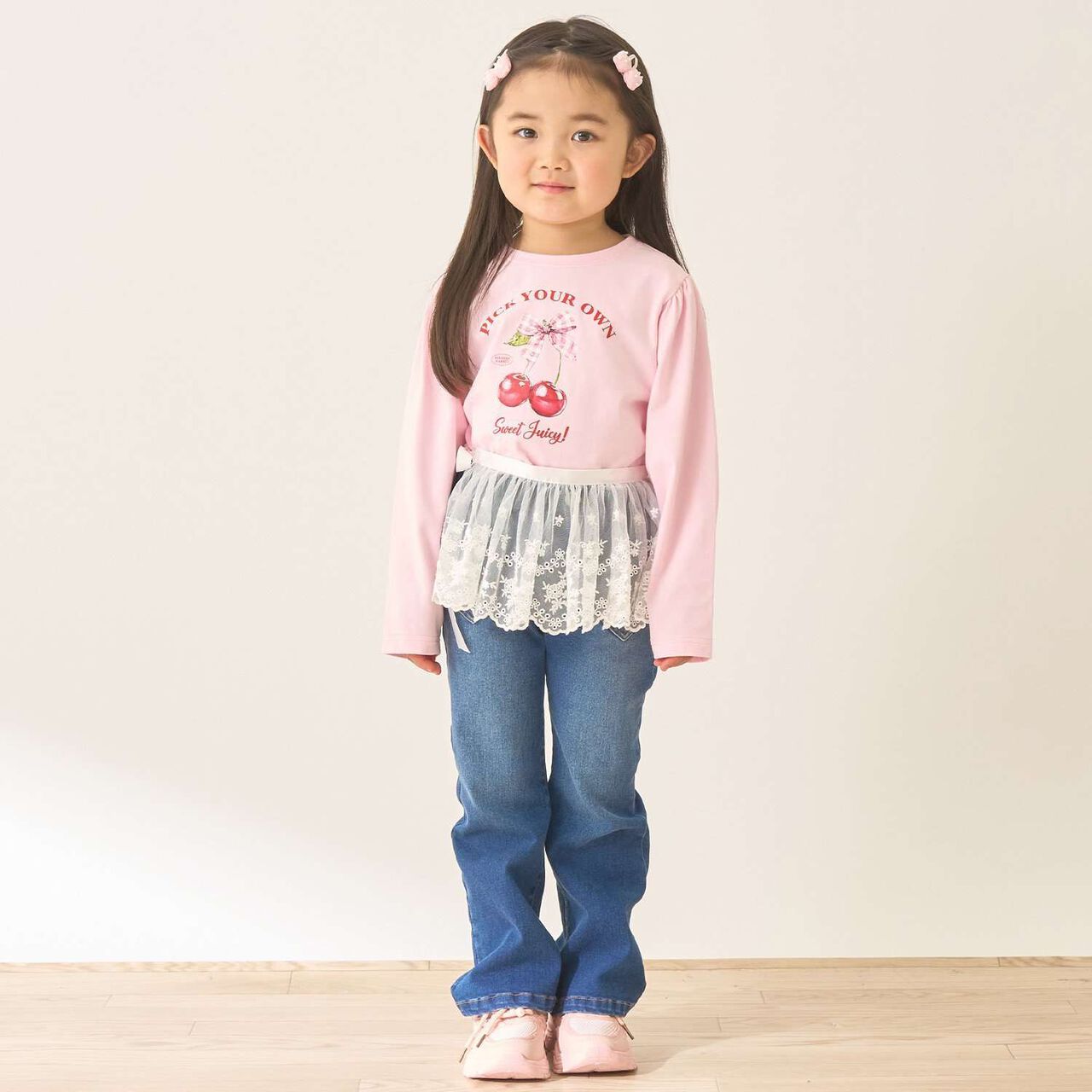 Beautiful Silhouette Stretch Heart Pocket Flare Denim Pants,Blue, large image number 11