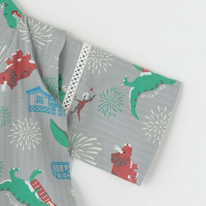 Dinosaur Print Jinbei,Gray, medium image number 4