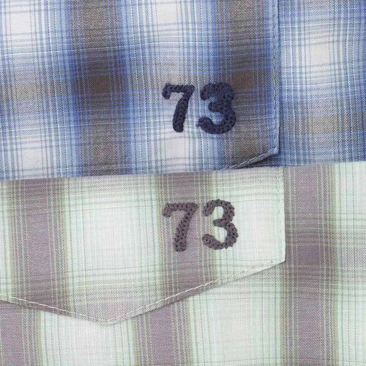 Ombre Checkered Short-Sleeve Shirt,Khaki, medium image number 5