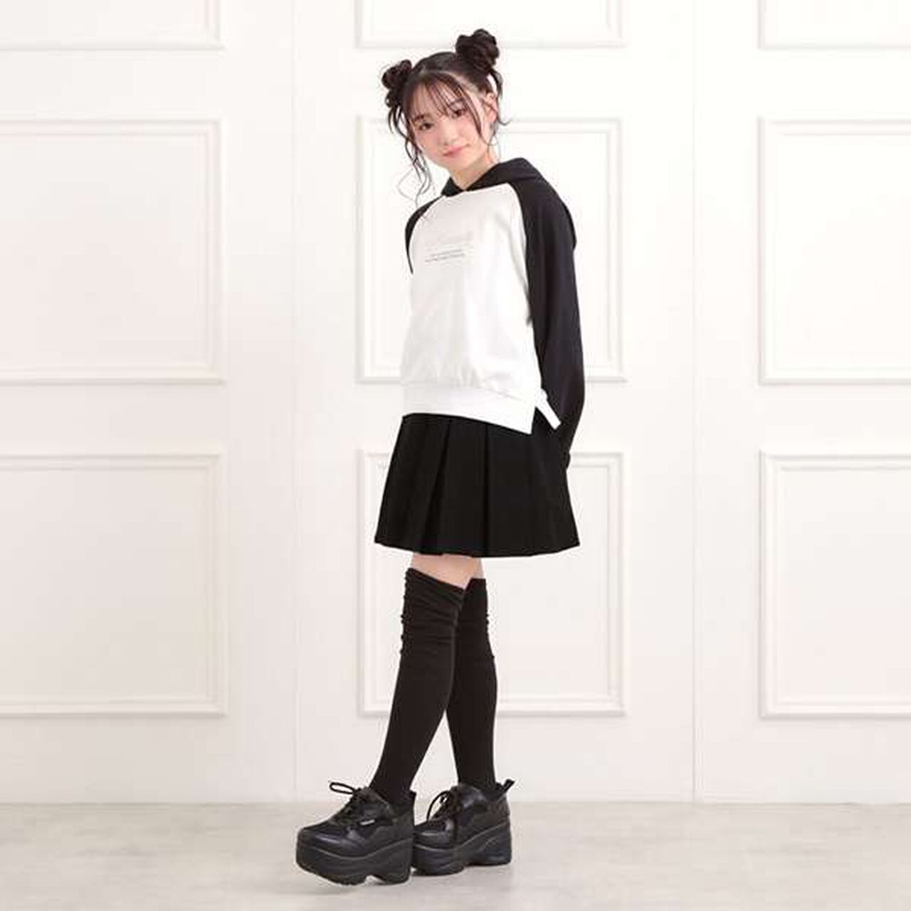 Brushed Pleated Skirt,Charcoal gray, large image number 10