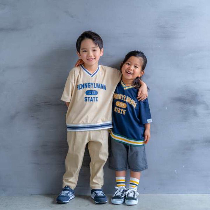 Uniform-Style Short-Sleeve Pullover,Beige, medium image number 2