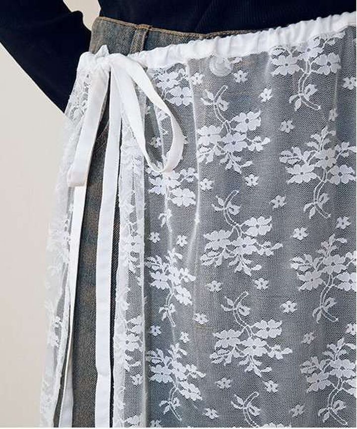Lace Wrap Skirt,Ivory, medium image number 8