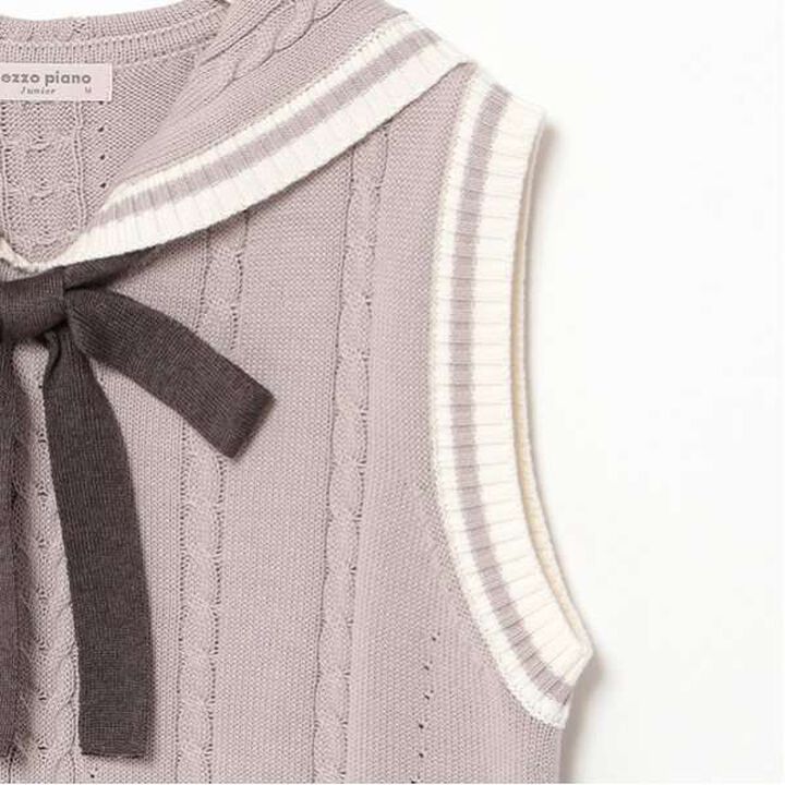 Sailor Knitwear Vest & T-Shirt Set,Gray, medium image number 16