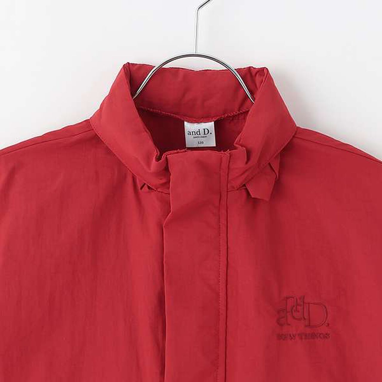 Stand Collar Windbreaker,Red, large image number 10