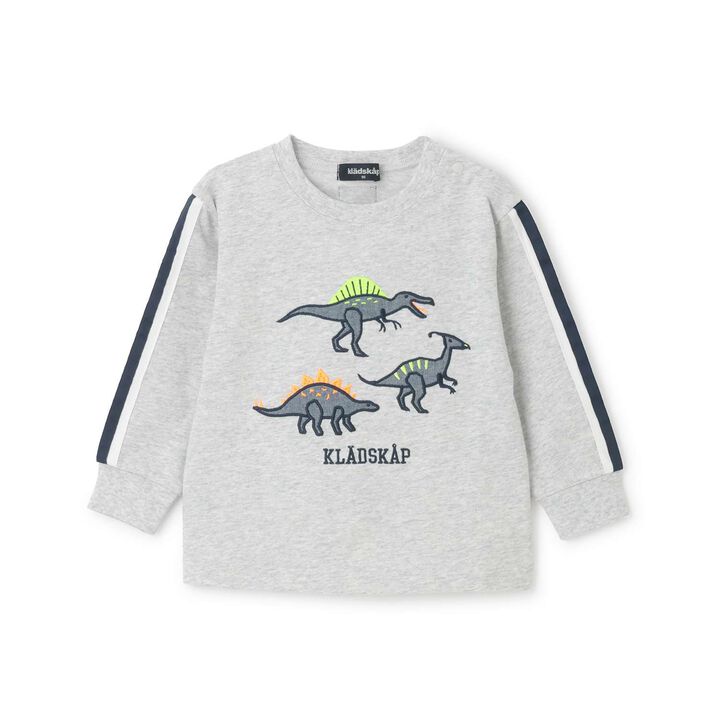 Dinosaur Appliqu&eacute; Sleeve Line Long-Sleeve T-Shirt,, medium