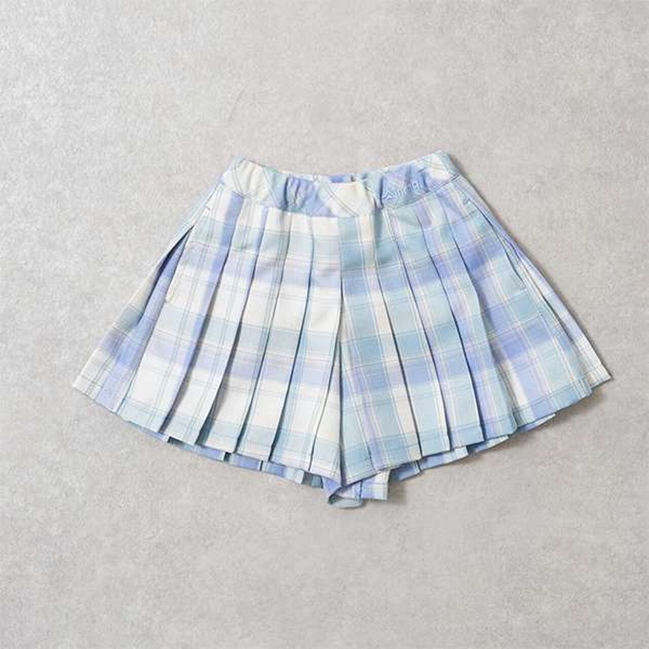 Check Pleated Culotte Pants,Pink, large image number 7