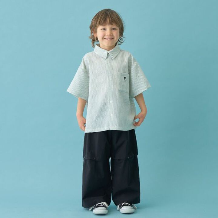 [Coordinatable Setup] Oversized Silhouette Assorted Short-Sleeve Shirt,Blue, medium image number 4