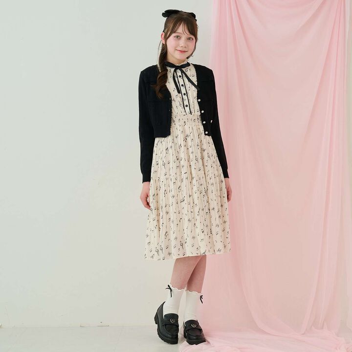 Lace Pattern Rhinestone Button Cardigan♪,Black, medium image number 9