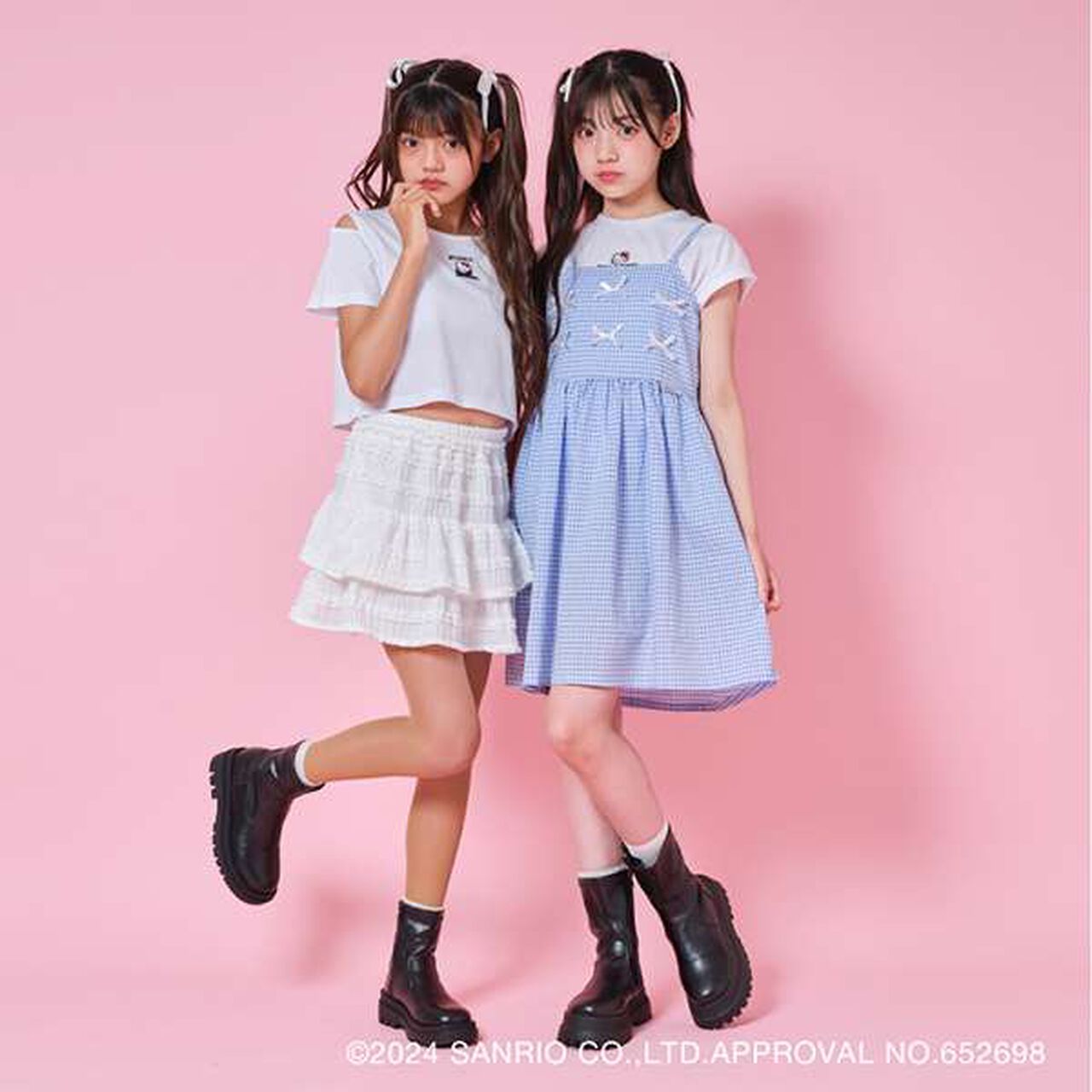 Hello Kitty Gingham Camisole One-Piece Dress Set,Blue, large image number 10