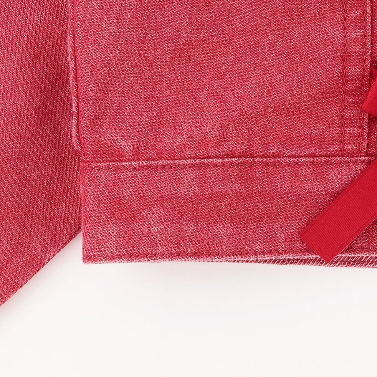 Sailor Collar Denim Jacket,Red, large image number 5