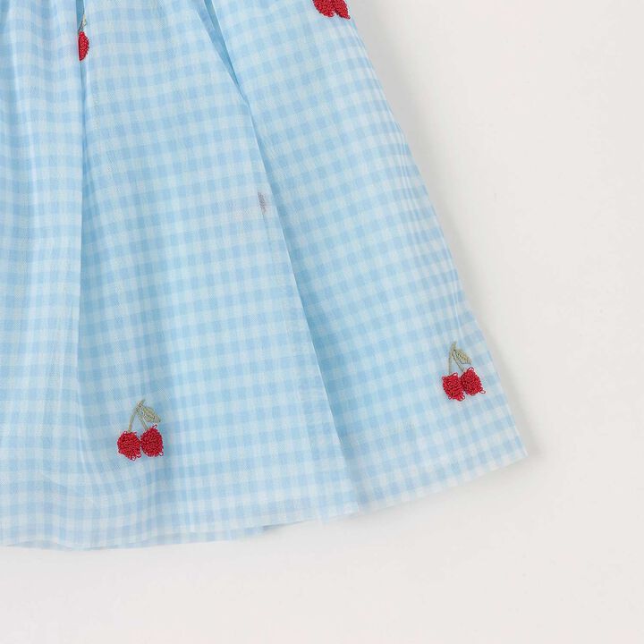 Cherry Embroidered Tulle Skirt,Blue, medium image number 3