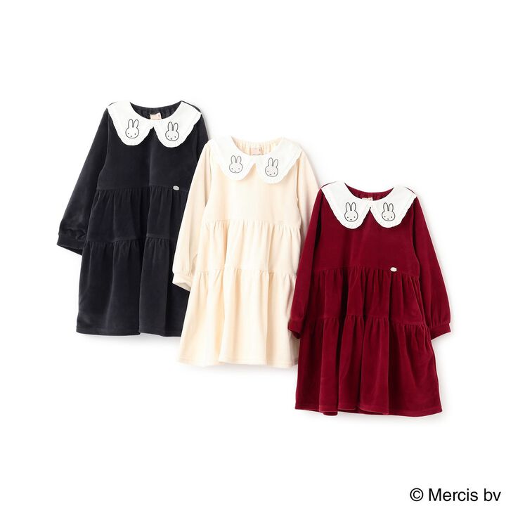 [Miffy] Collar Tiered One-Piece Dress,Charcoal gray, medium image number 11