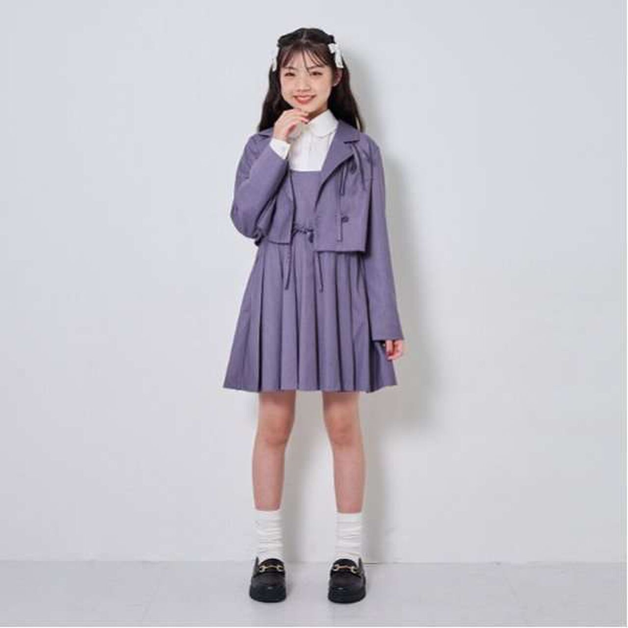 Belted Camisole One-Piece Dress,Sax blue, large image number 5