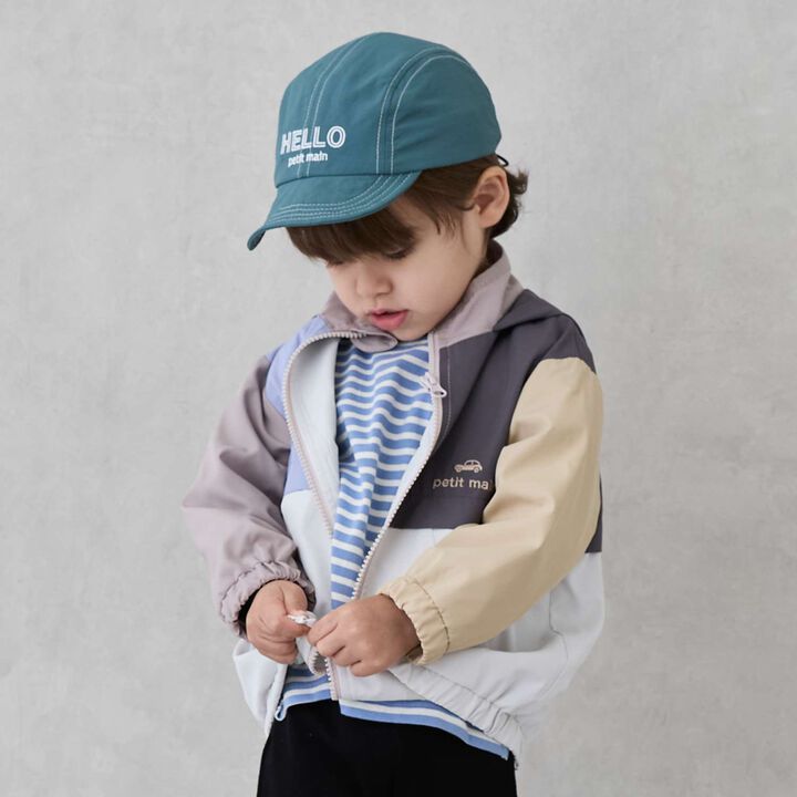 Water-Repellent Color Block Windbreaker,Navy, medium image number 5