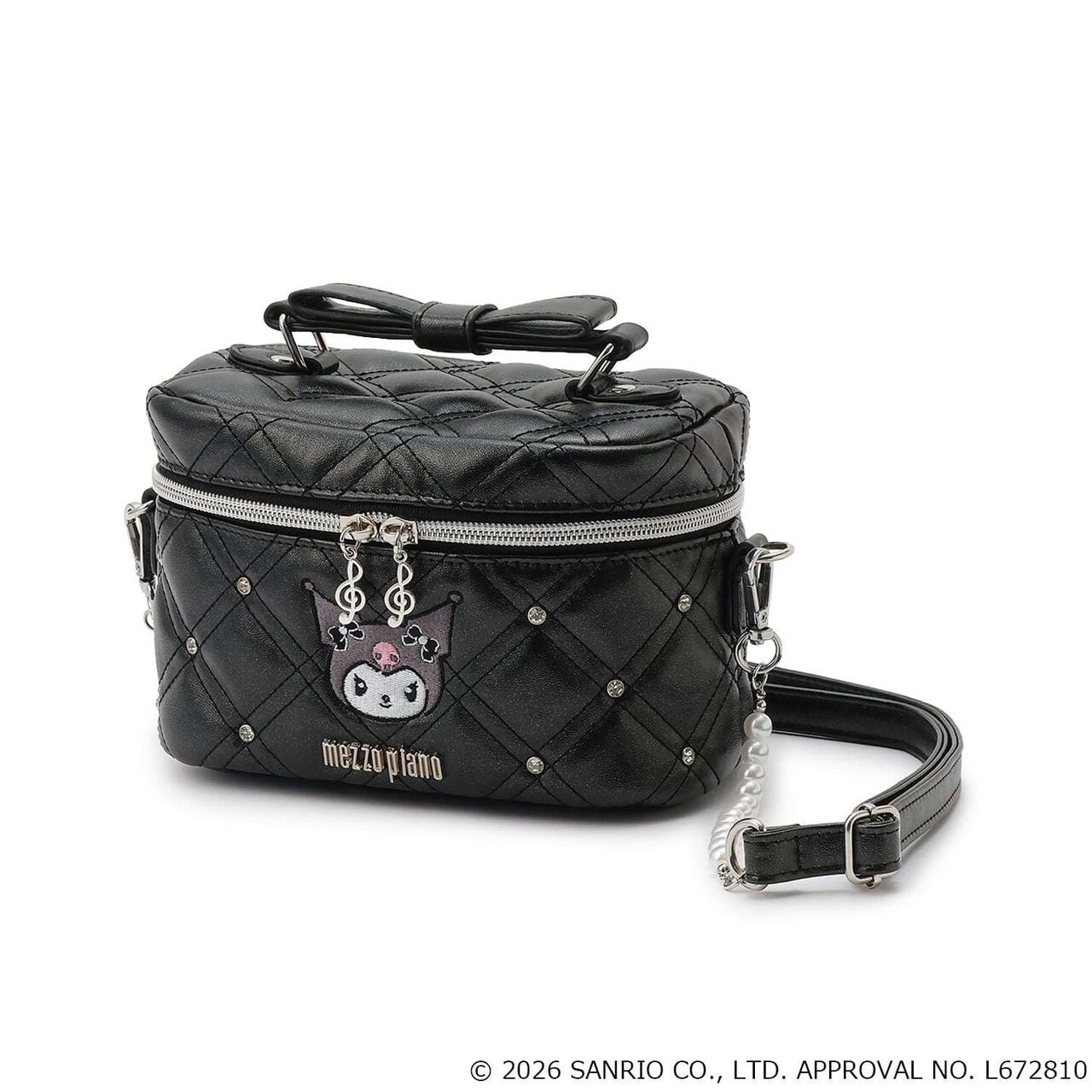 [My Melody / Kuromi] Quilted Vanity 2WAY Shoulder Bag,Light pink, large image number 3