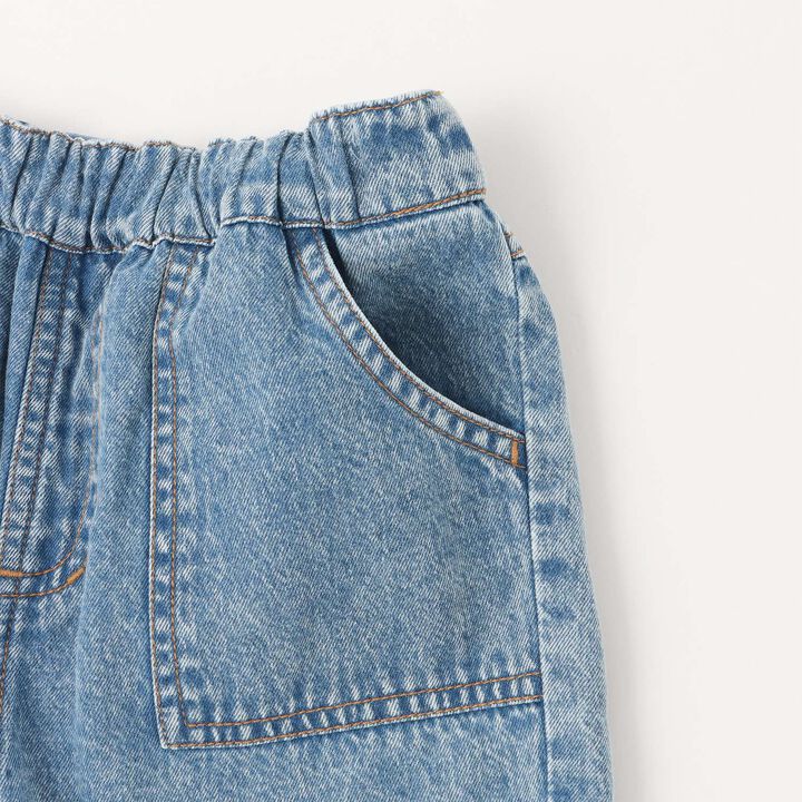 [Cool Touch] Bleached Denim Half Pants,Light gray, medium image number 4