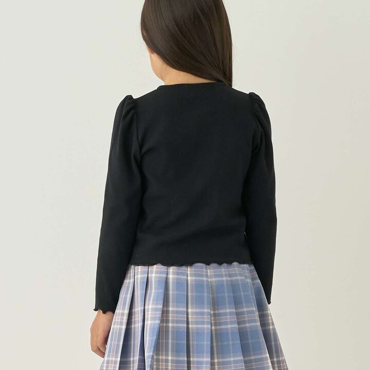 [Mini Length] Heart Button Ribbed Cardigan for Girls [Kids] [Children's Clothing],Blue gray, medium image number 13
