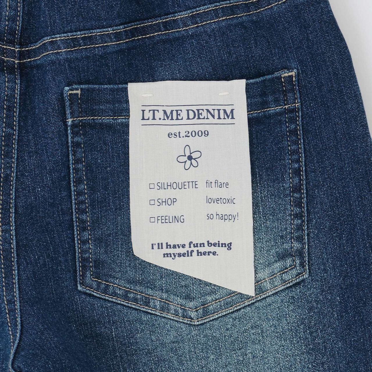 Stretch Style-Up Flare Denim Pants,Sax blue, large image number 19