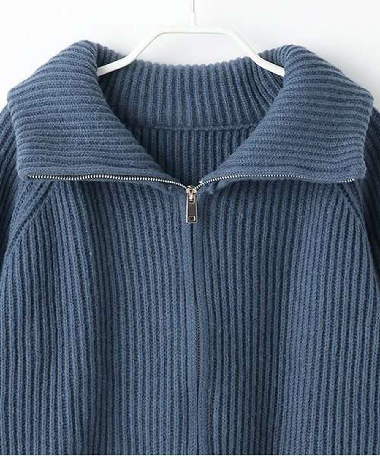 Stand Zip Knitwear,Top gray, large image number 15