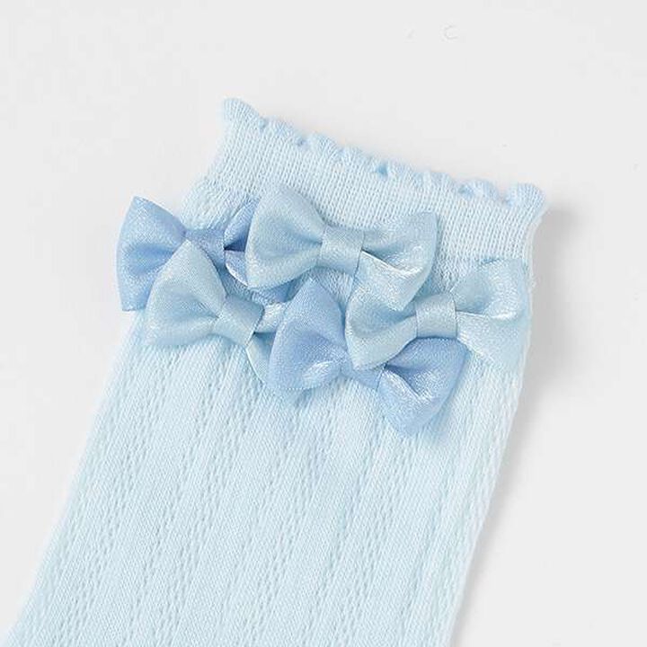 Ribbon Full Crew Socks,Sax blue, medium image number 1