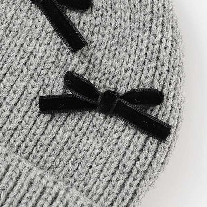 Ribbon Knit Hat,Ivory, medium image number 3