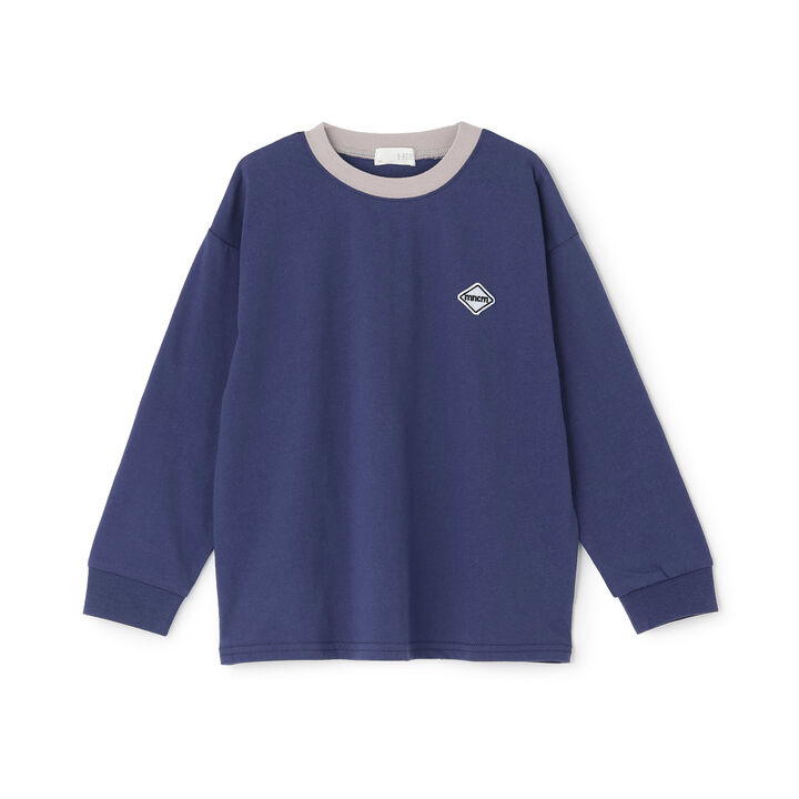 [MNCM] Patch Design Long-Sleeve T-Shirt [Stain Resistant/Quick-Dry/UV] for Boys Kids,, medium