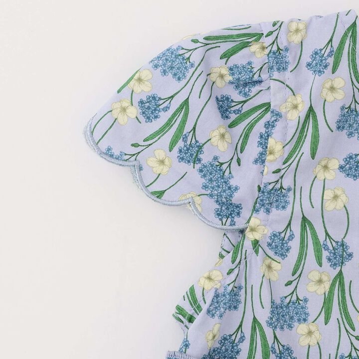 Assorted All-Over Pattern Tiered Blouse & Scallop Trim Pants Set,Emerald green, medium image number 12