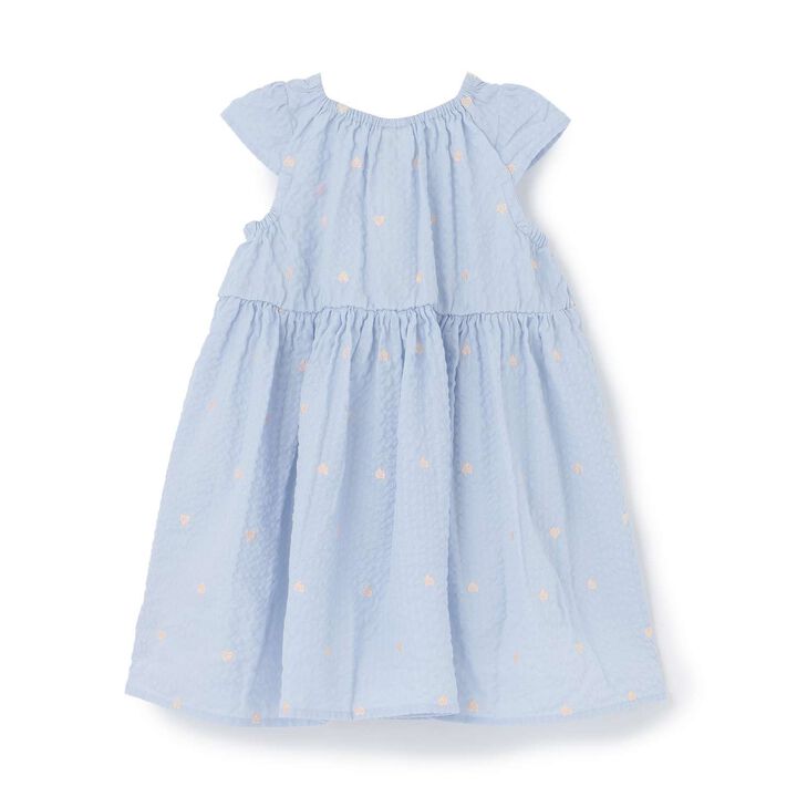 Heart Embroidery One-Piece Dress,Sax blue, medium image number 6