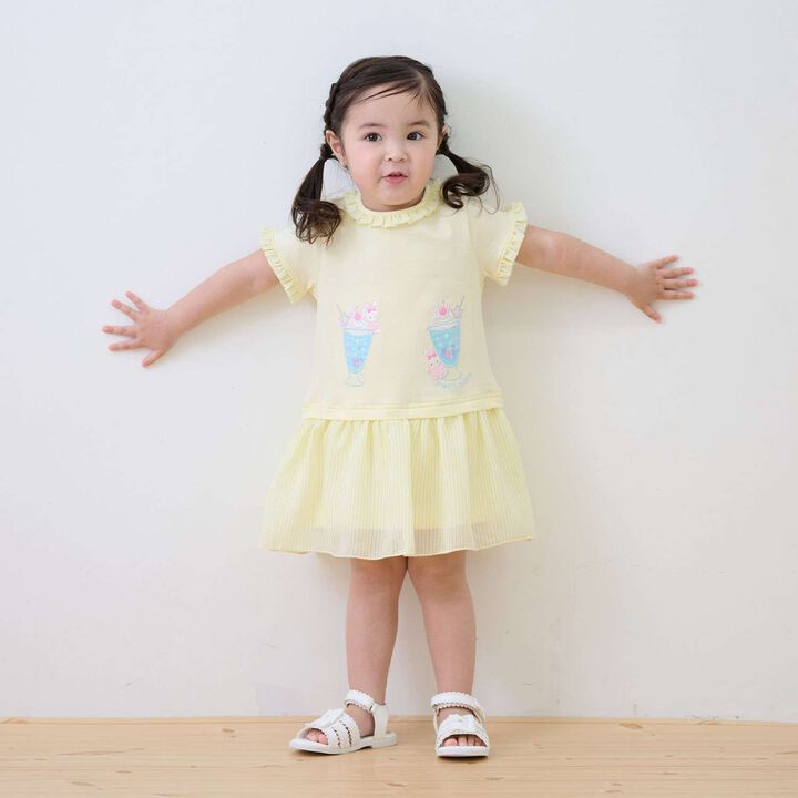 Rabbit Soda Short-Sleeve Cut and Sew One-Piece Dress,Light pink, medium image number 2