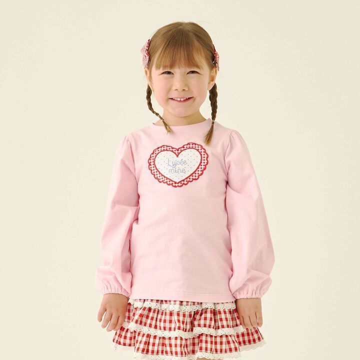 Quick-Dry UV Heart Print Puff Sleeve T-Shirt [Lycee Mine Ballet Series],, medium