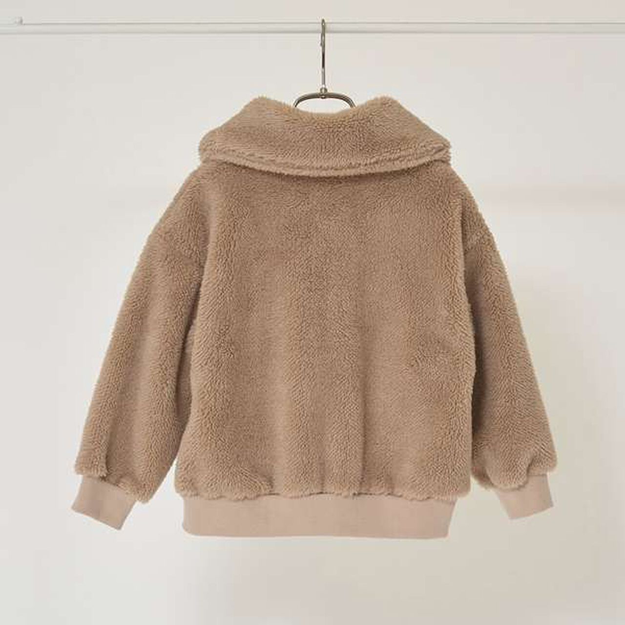 Versatile Round Collar Fleece Jacket,Beige, large image number 10