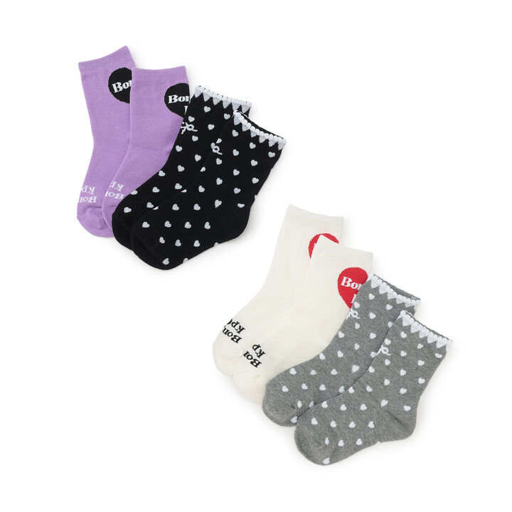 [2-Pack] Heart Pattern Socks Set,Off white, medium image number 6