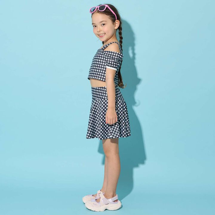 [UV Protection/SWIM] Off-Shoulder Top with Flare Skirt Pants,Black, medium image number 25