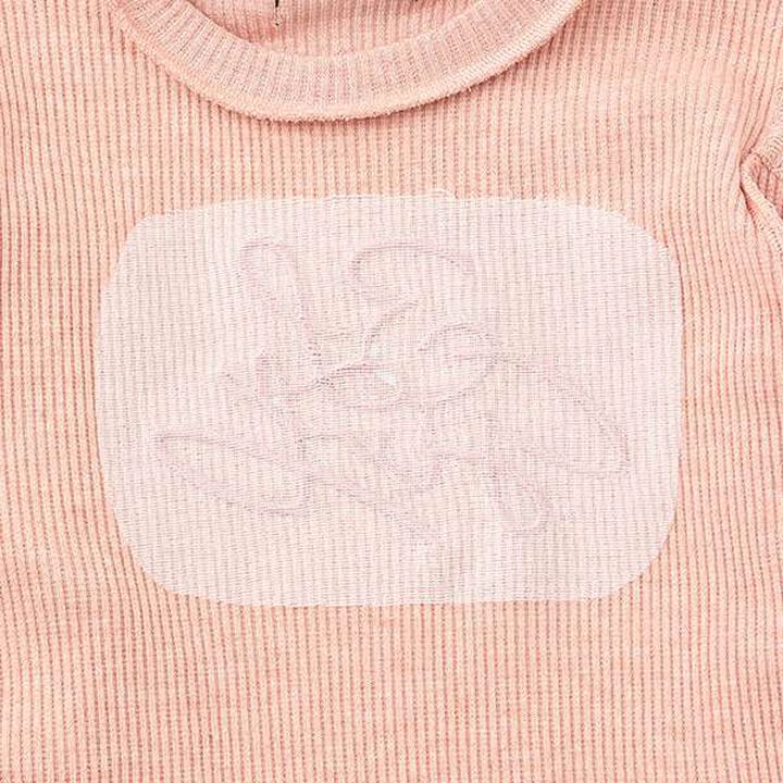 Ribbed Long-Sleeve T-Shirt with Shoulder Slits,Pink, medium image number 10