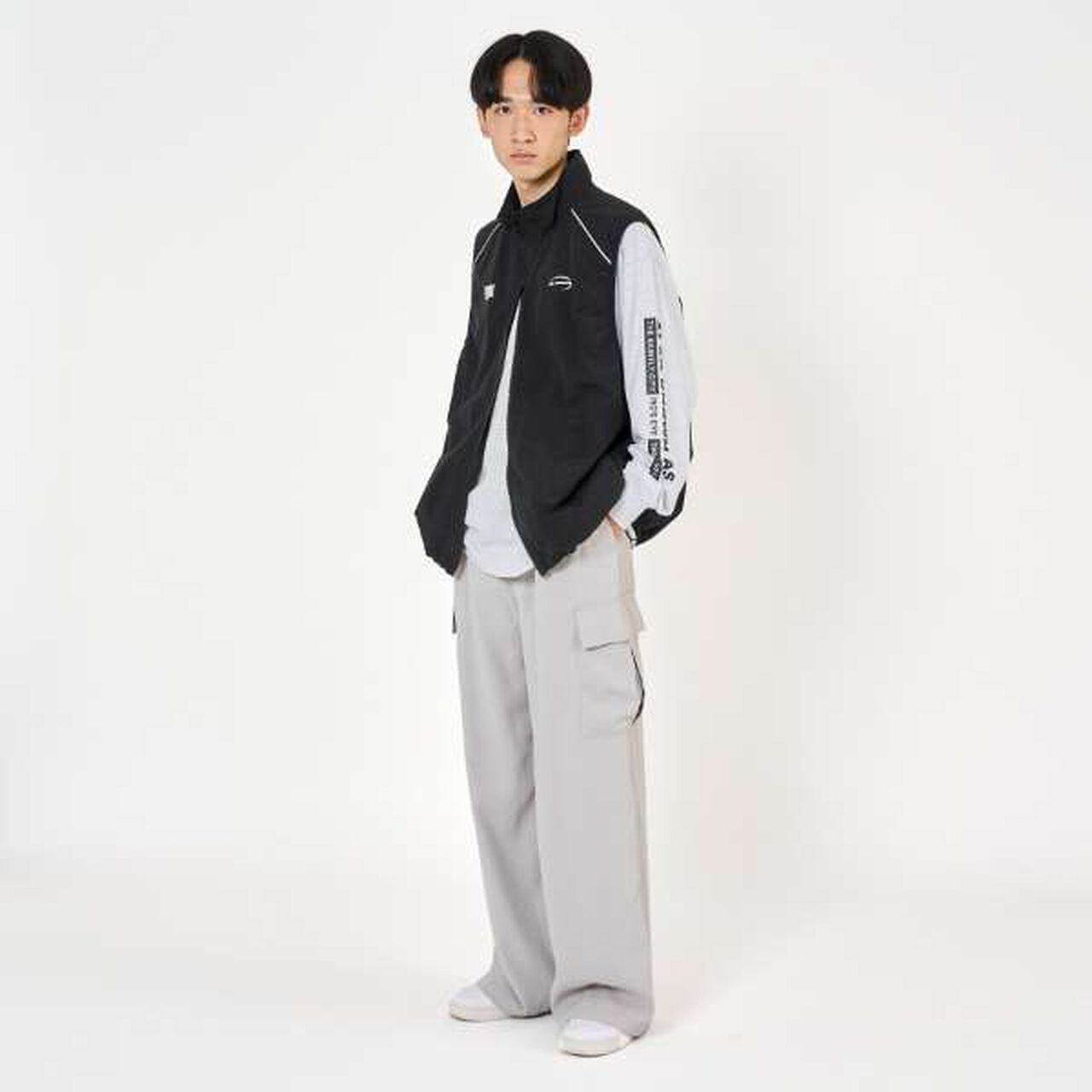 [Set Up Compatible] Soft Cargo Pants,Black, large image number 7