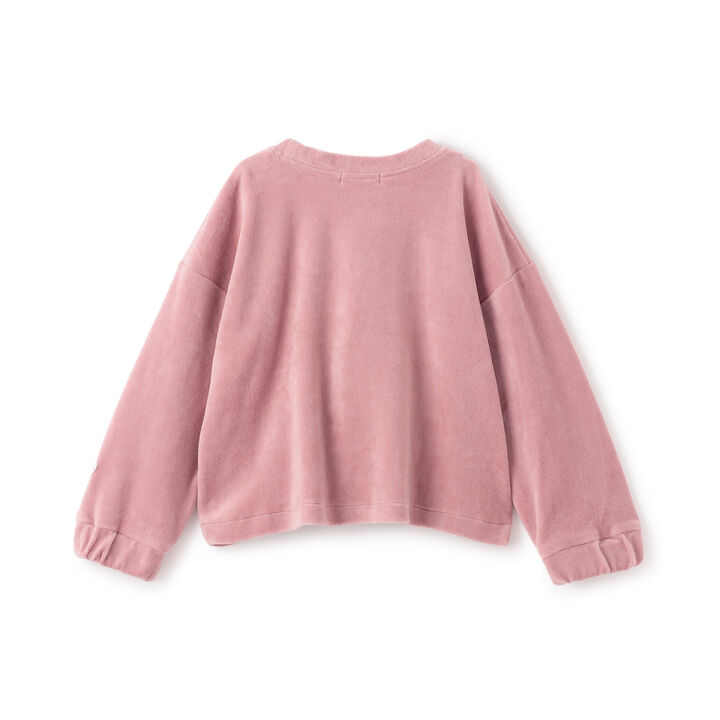 Short Velour Sweatshirt,Pink, medium image number 1