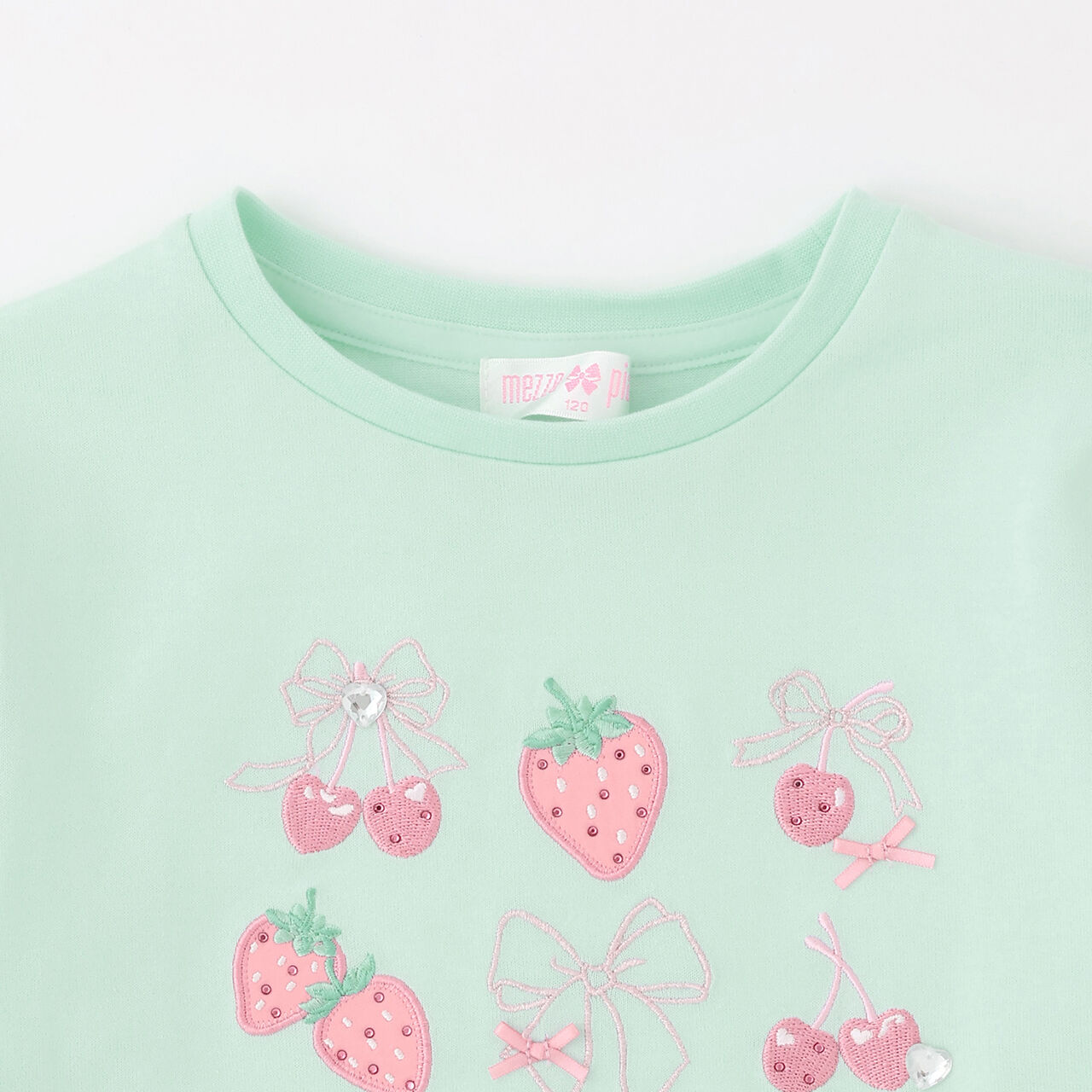 Strawberry Cherry Appliqu&eacute; Long-Sleeve T-Shirt,Light pink, large image number 2