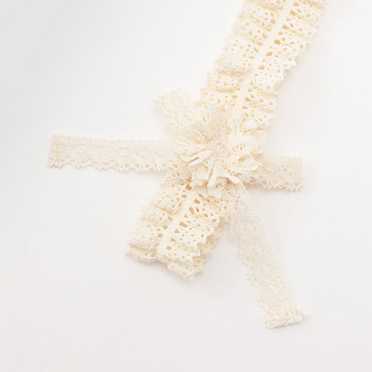 ☆Basic Lace Headband,Pearl white, large image number 2