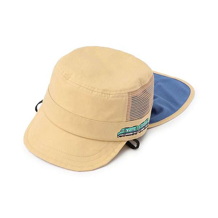 Train Embroidery Mesh Work Cap,Beige, medium image number 0