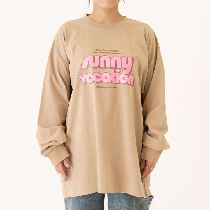 [Parent-Child Matching] [DAD] Neon Color Logo Long Sleeve T-Shirt,, medium