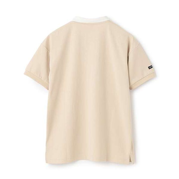 [Cool Touch] Color-Blocked Polo Collar T-Shirt,Charcoal gray, medium image number 1