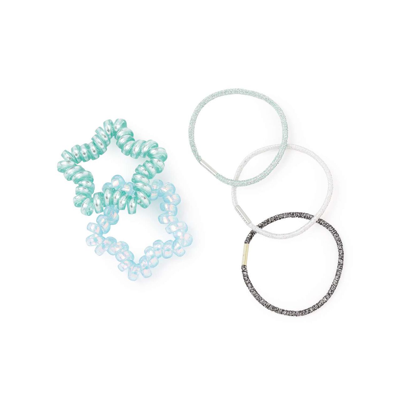 Sparkling Hair Tie Set,Light blue, large image number 0