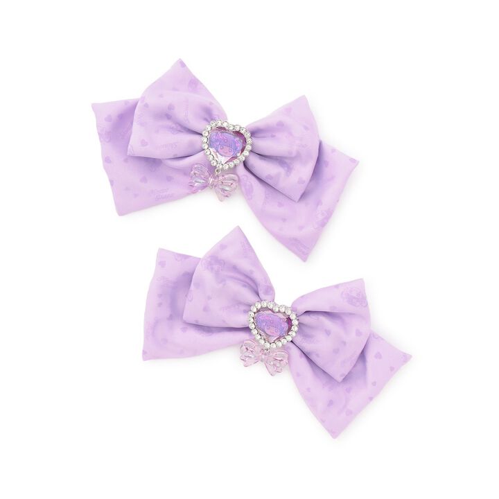 Shinako-chan Ribbon Hair Clip Set (2 Pieces),Lavender, medium image number 6