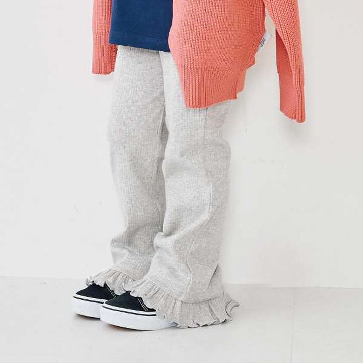 Frilled Hem Rib Pants,Pink, medium image number 8
