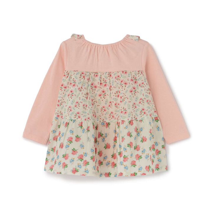 Floral Pattern Tiered Tunic,Pink, medium image number 1