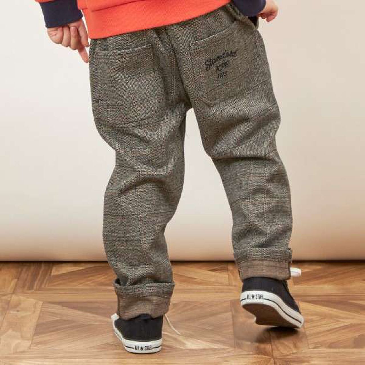 KP Boy Glen Check Jacquard Pants [90-140],Brown, large image number 4