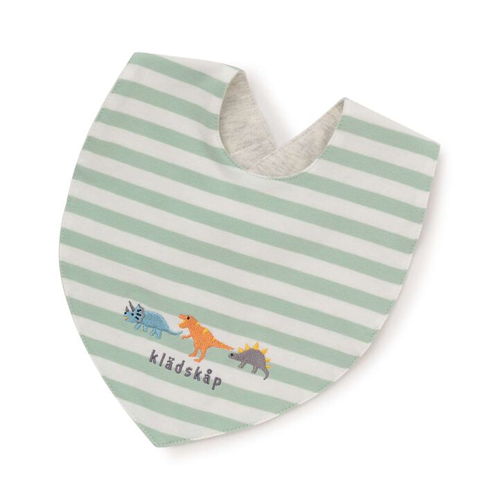 Dinosaur Embroidered Stripe Bib,, medium