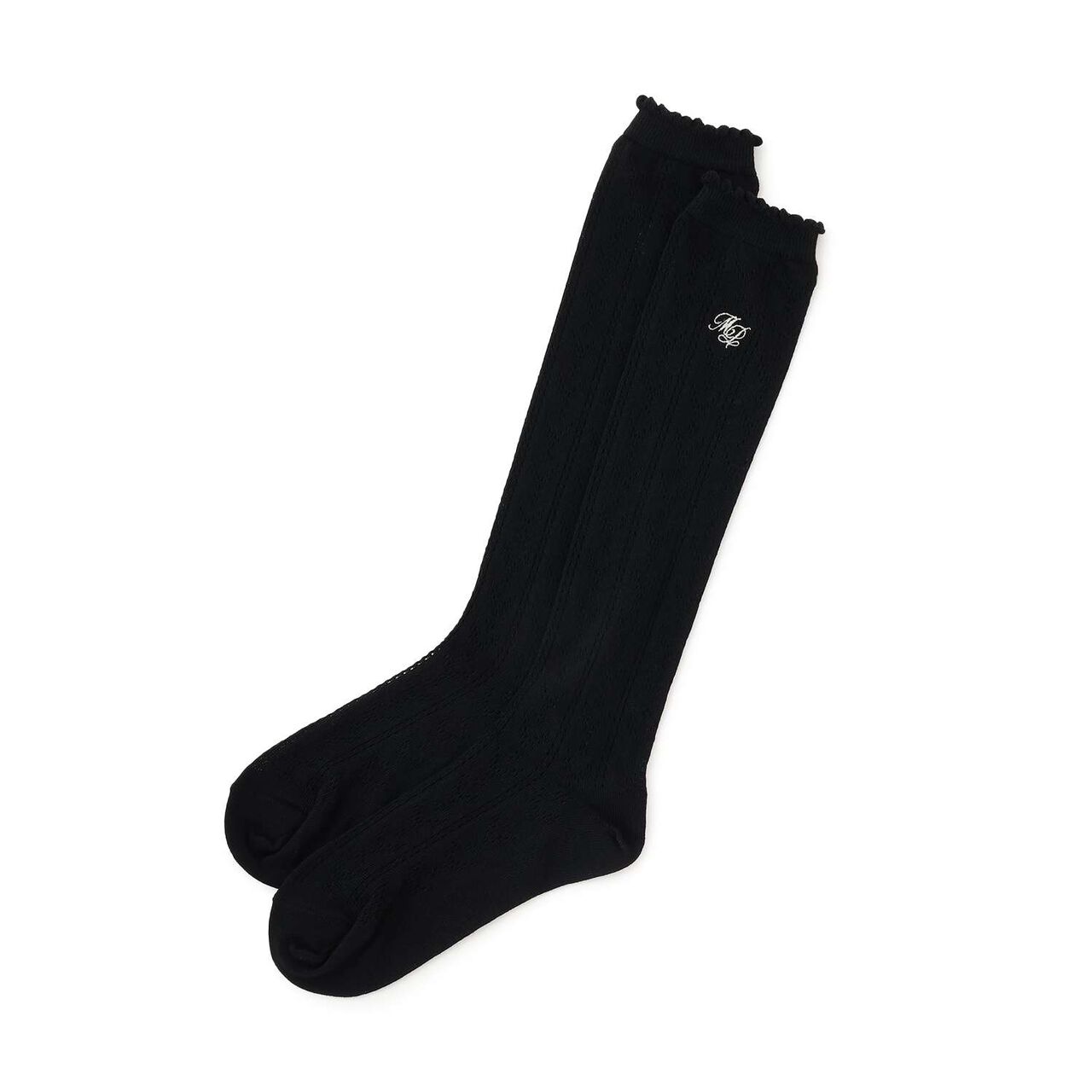 Lace Knit Knee-High Socks,Off white, large image number 6